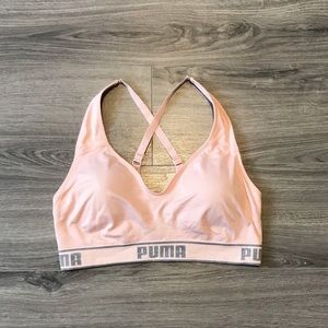 Puma light pink sports bra